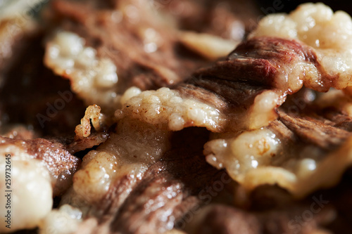Close up of grilled beef 