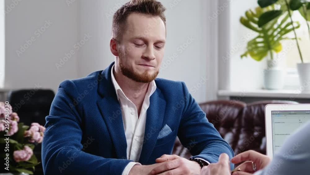 Confident man attending job interview Confident man attending job interview