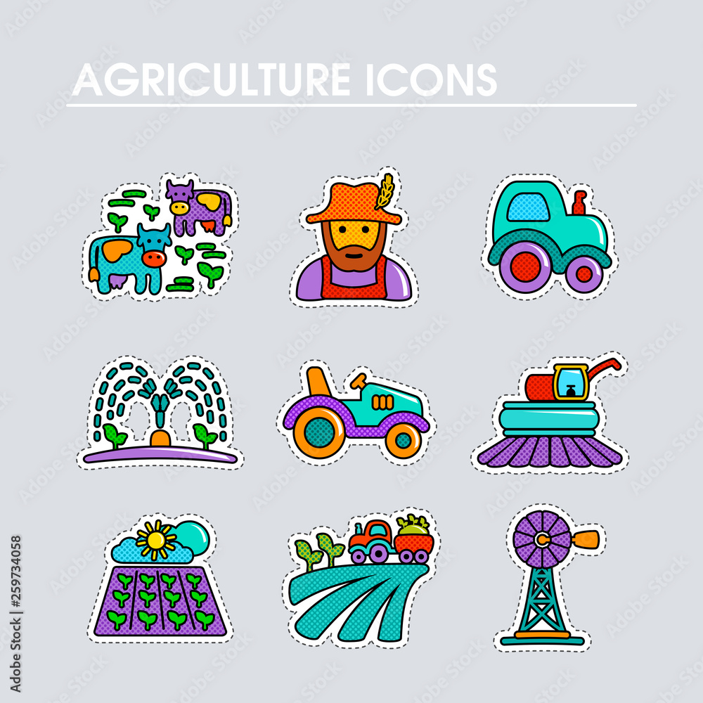 Naklejka premium Farm Field icon. Agriculture sign