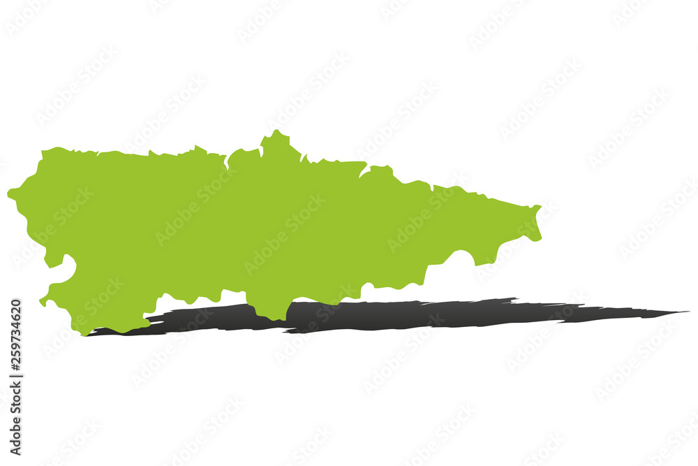 Mapa verde de Asturias.
