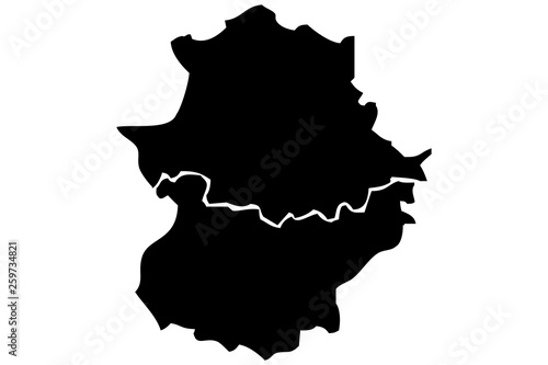 Mapa negri de Extremadura. photo