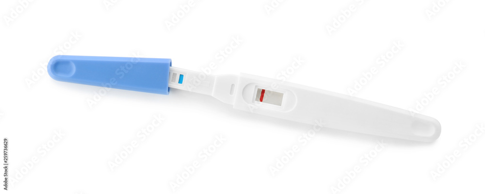 Negative pregnancy test on white background Negative pregnancy test on white background