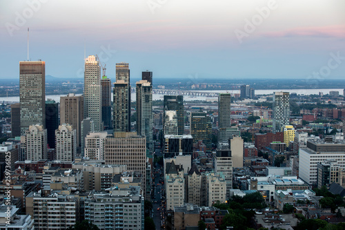 Montreal downtown at sunset