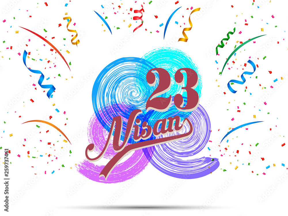Fototapeta premium Vector illustration of the cocuk baryrami 23 nisan , translation: Turkish April 23 National Sovereignty and Children's Day, graphic design to the Turkish holiday