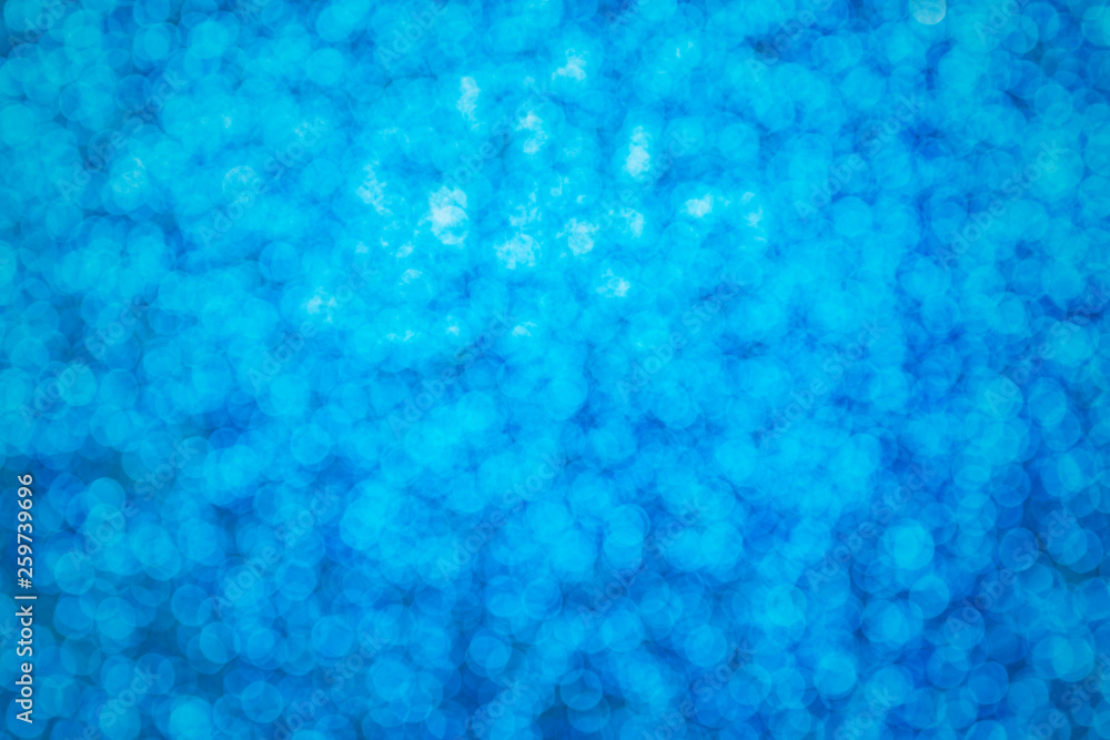 Blue Abstract  bokeh blurred background, close up.