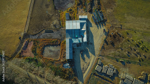 Aerial view of dairy farm in South Africa