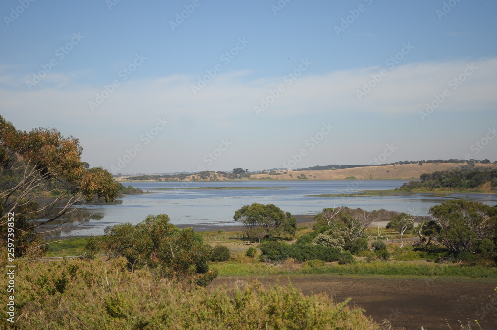 landscape with lake and sky