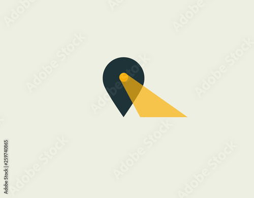 Creative logo silhouette geotag and light bulb for company