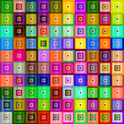 Shiny and glossy colorful 3d square shapes mosaic background. Vector illustration.