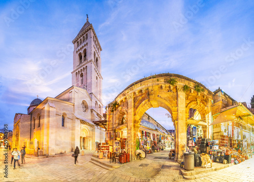 View of souvenir market and Lutheran Church of the Redeemer, Jerusalem