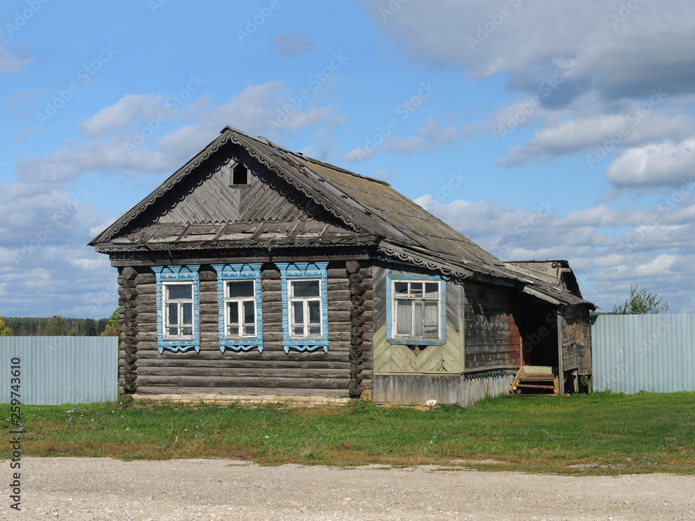 Old wooden house in the village Old wooden house in the village