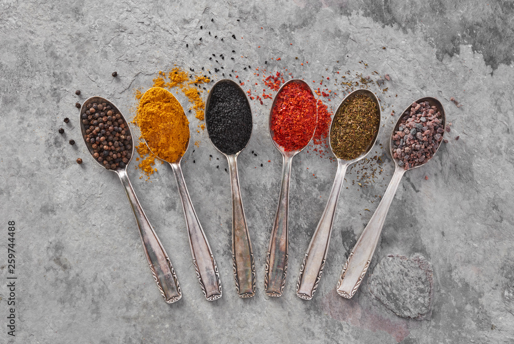 Spoons with spices Spoons with spices