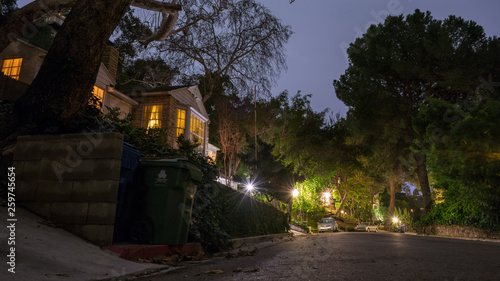 Hollywood street at night, Los Angeles, California