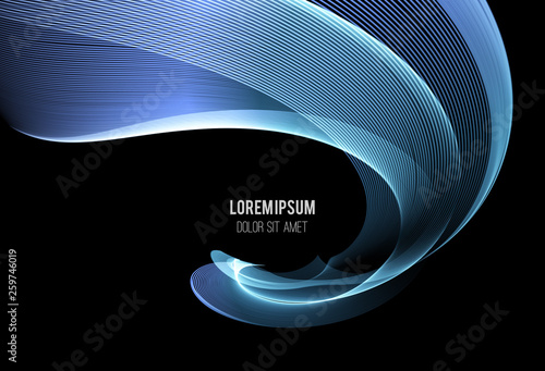 Vector Abstract shiny color blue wave design element