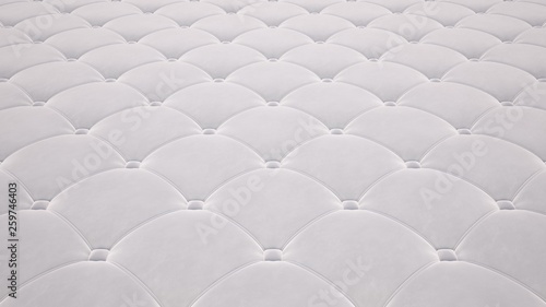 Quilted fabric surface. White velvet and white leather. Option 1