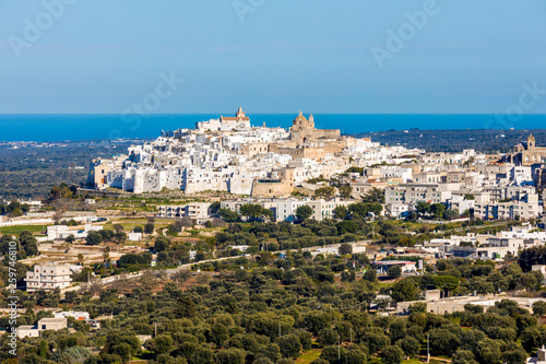 Skyline von Ostuni  Brindisi  Apulien  Italien