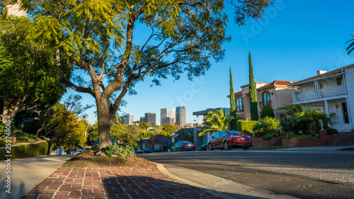 Residential Street in Westwood, Los Angeles, California photo