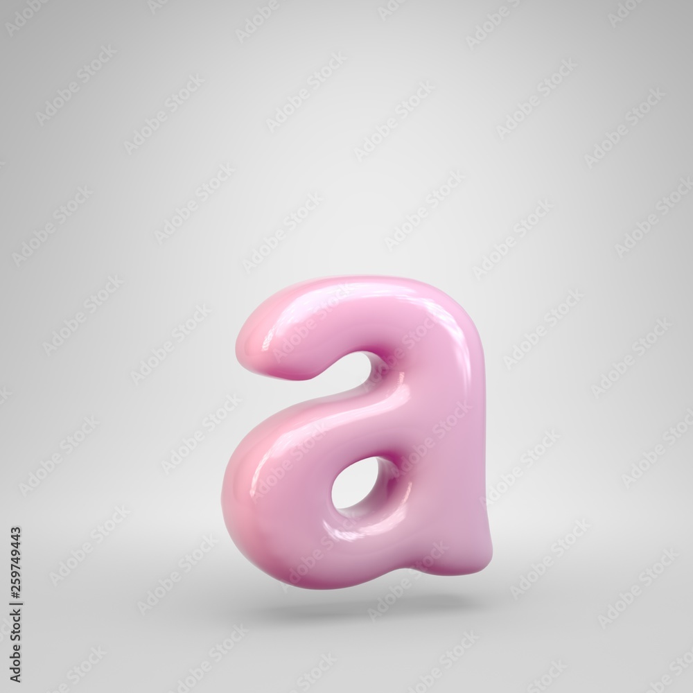 Bubble Gum pink letter A lowercase isolated on white background Bubble Gum pink letter A lowercase isolated on white background