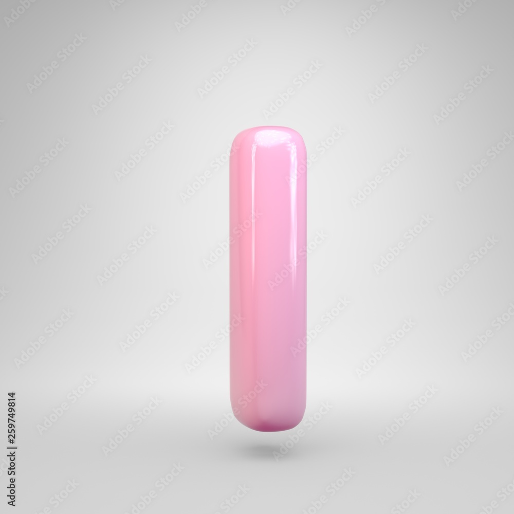 Bubble Gum pink letter L lowercase isolated on white background Bubble Gum pink letter L lowercase isolated on white background