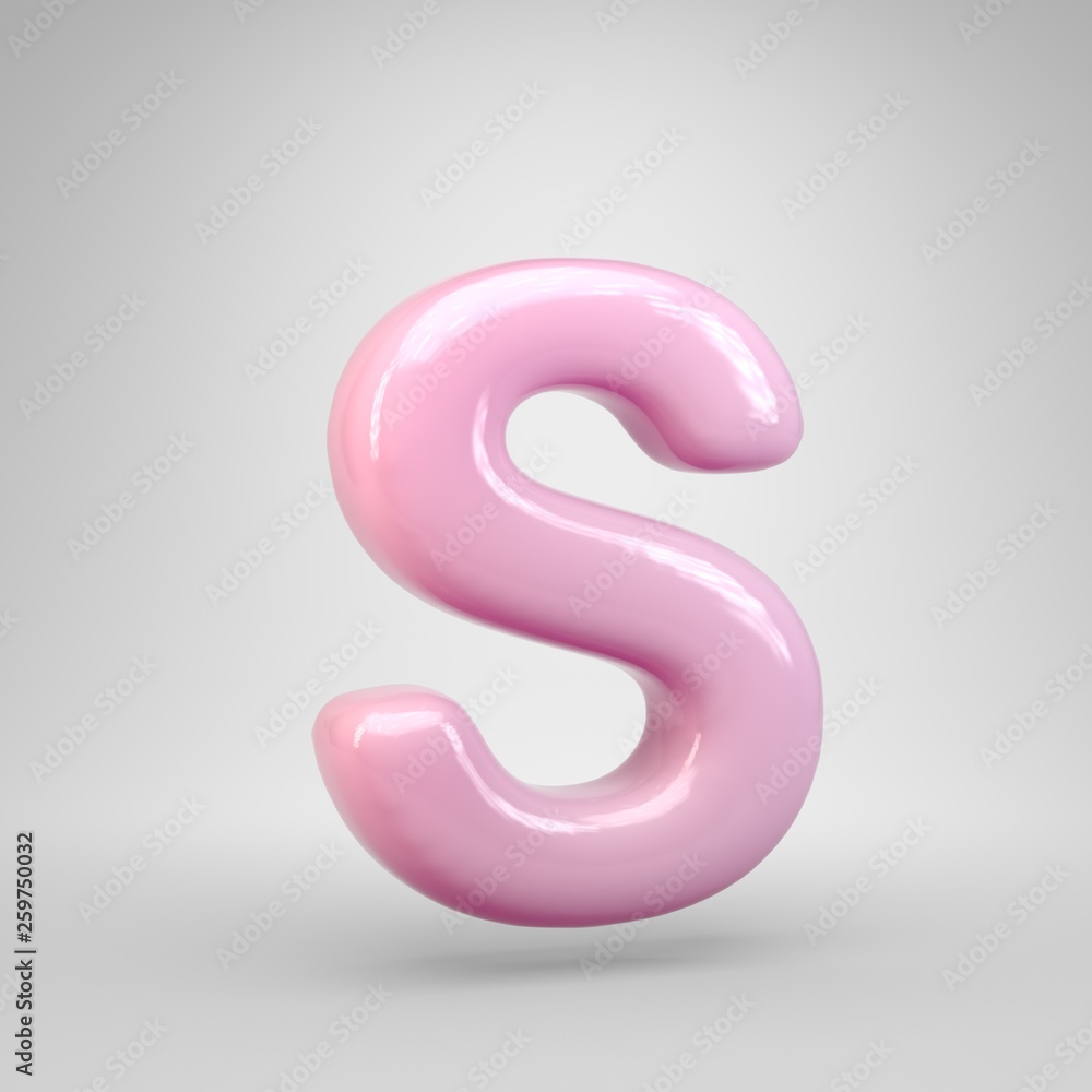 Bubble Gum pink letter S uppercase isolated on white background Bubble Gum pink letter S uppercase isolated on white background