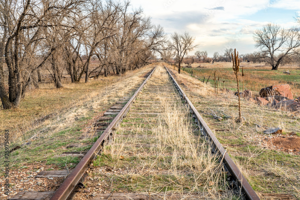 abandoned railroad tracks in Colorado prairie abandoned railroad tracks in Colorado prairie