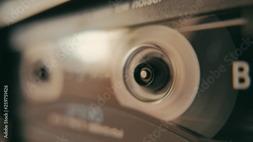 close-up of a cassette tape