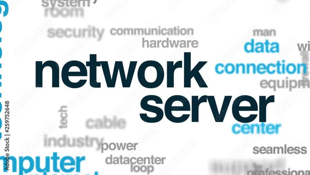 Network server word cloud. Kinetic typography. Network server word cloud. Kinetic typography.