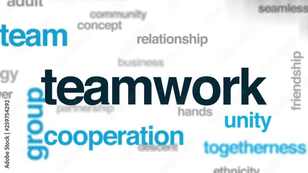 Teamwork animated word cloud. Kinetic typography. Teamwork animated word cloud. Kinetic typography.
