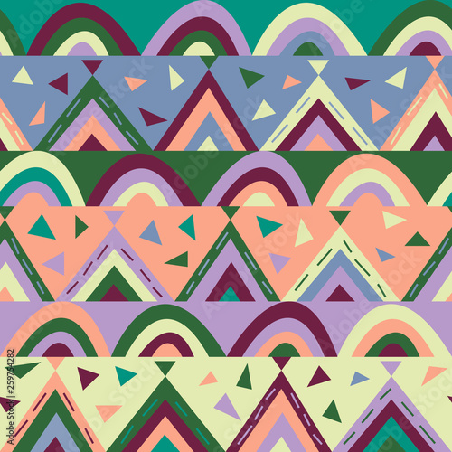 Colorful seamless pattern for children. Paper-cut geometric texture. Vector g...