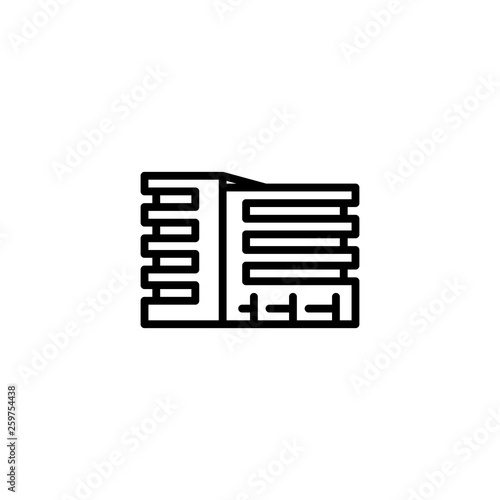 apartment icon, property set in outline black style, vector