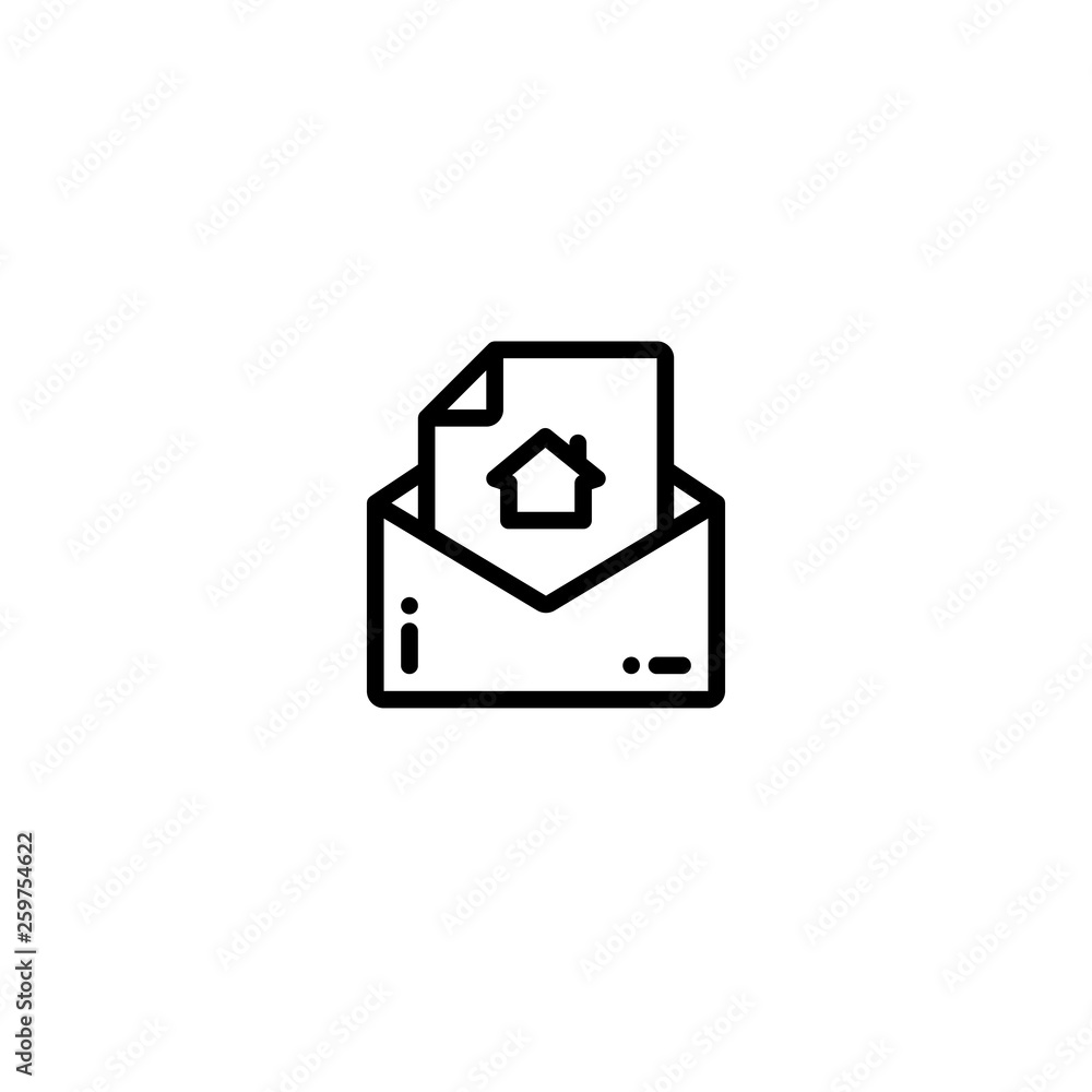 email advertising icon, property set in outline black style, vector email advertising icon, property set in outline black style, vector
