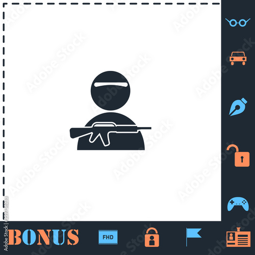 Soldier icon flat