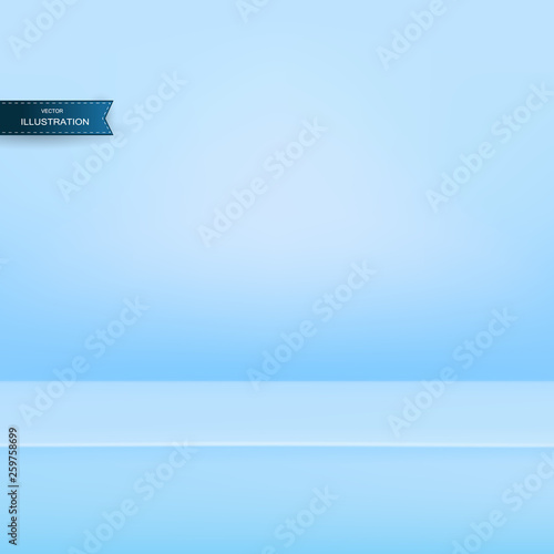 Banner for advertise product on website, Vector empty light room background light blue color studio table room background ,product display with copy space for display of content design