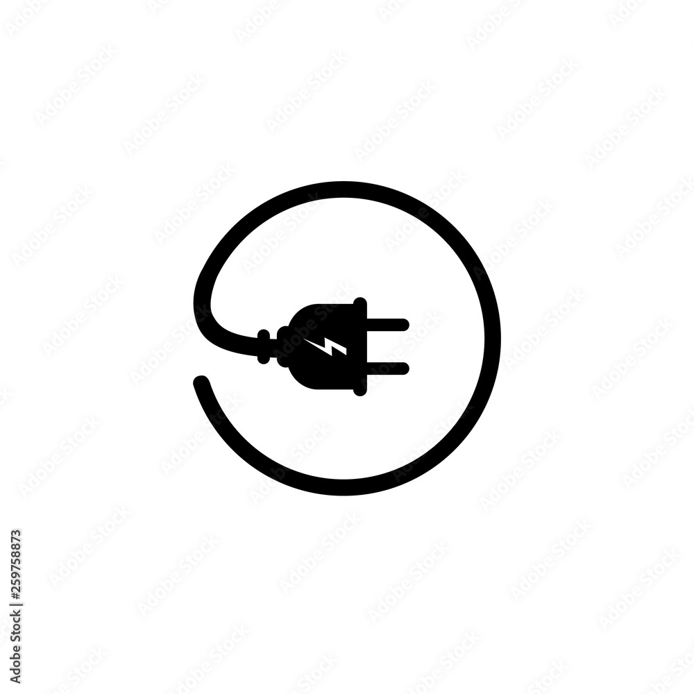 Plug vector icon, electric symbol. Simple, flat design for web or mobile app