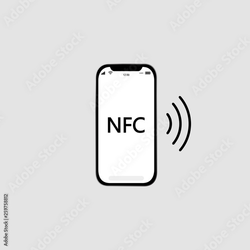 Nfc vector icon, smart payment symbol. Simple, flat design for web or mobile app