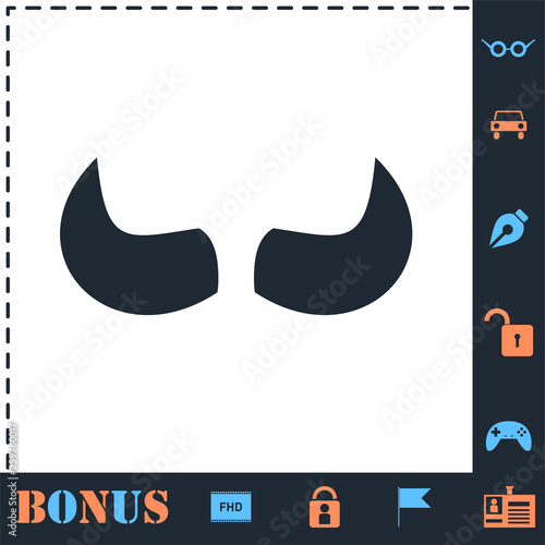 Bull Horns icon flat