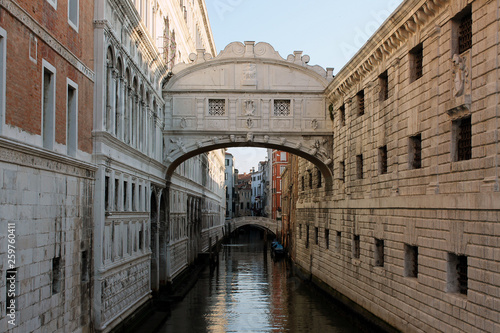 The bridge of sighs in Venice Italy