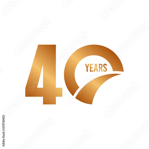 40 Year Anniversary Vector Template Design Illustration