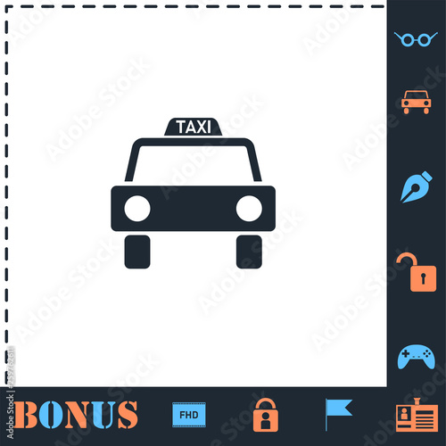 Taxi car icon flat