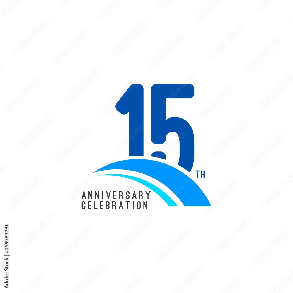 15 Year Anniversary Celebration Vector Template Design Illustration