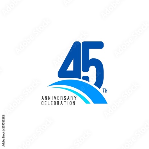 45 Year Anniversary Celebration Vector Template Design Illustration