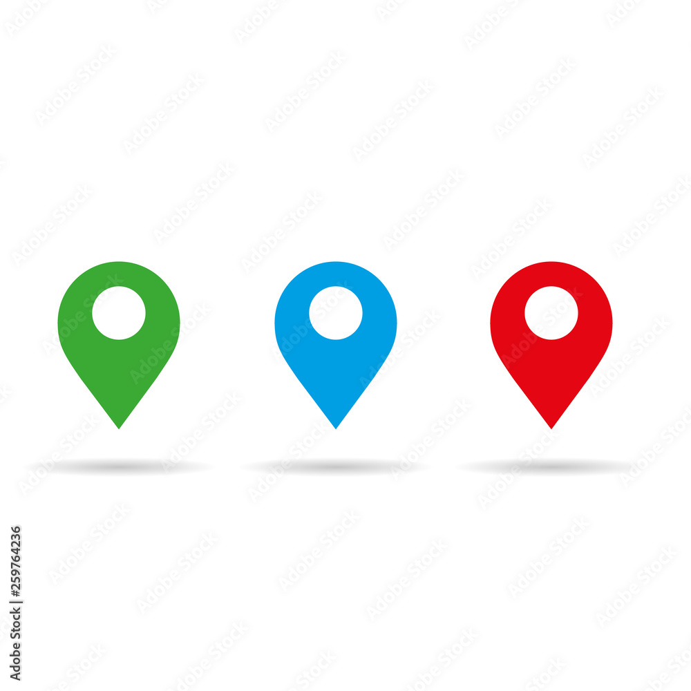 Geolocation signs of different colors Geolocation signs of different colors