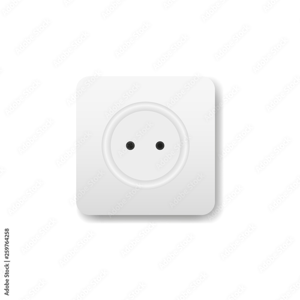 Square outlet with shadow on white background Square outlet with shadow on white background
