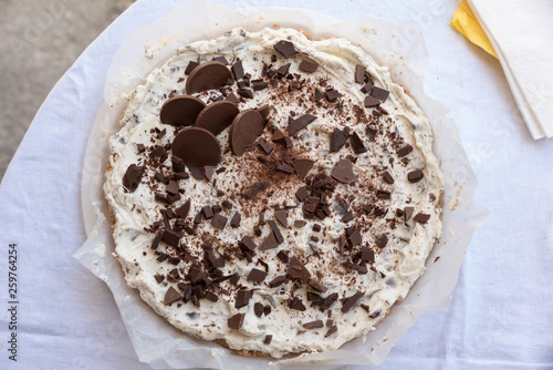 Semifreddo with pieces of chocolate