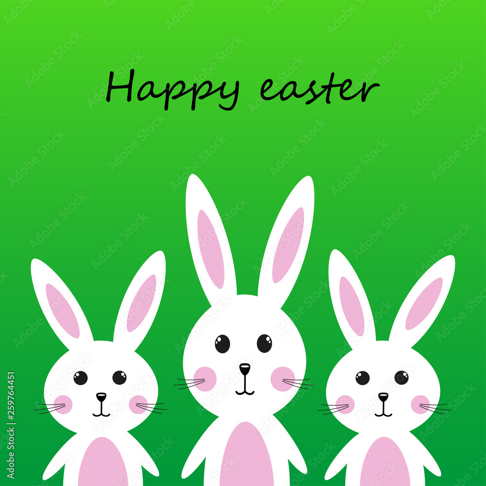 Easter hares on a green background Easter hares on a green background