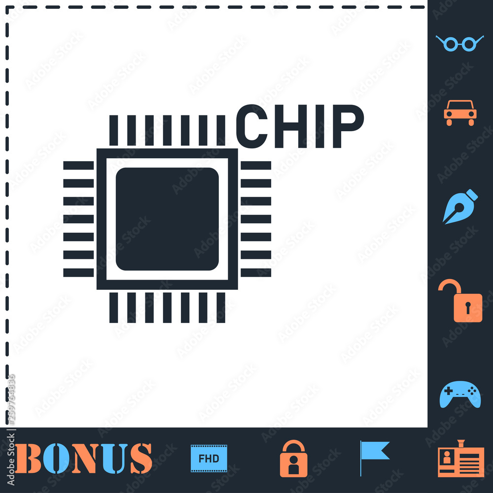 Chip icon flat Chip icon flat