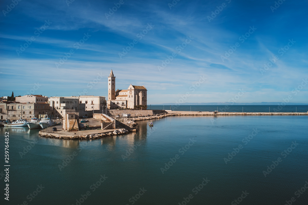 TRANI - ITALY / JANUARY 2018 : Life in the beautiful fishermen's village