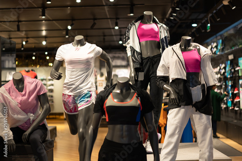 Fototapeta Naklejka Na Ścianę i Meble -  sport clothes in shopping mall
