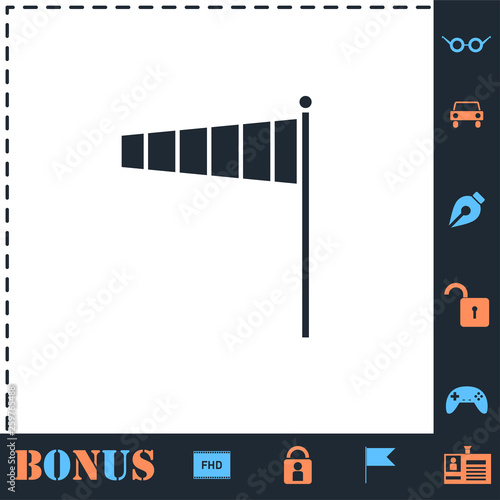 Wind sock icon flat