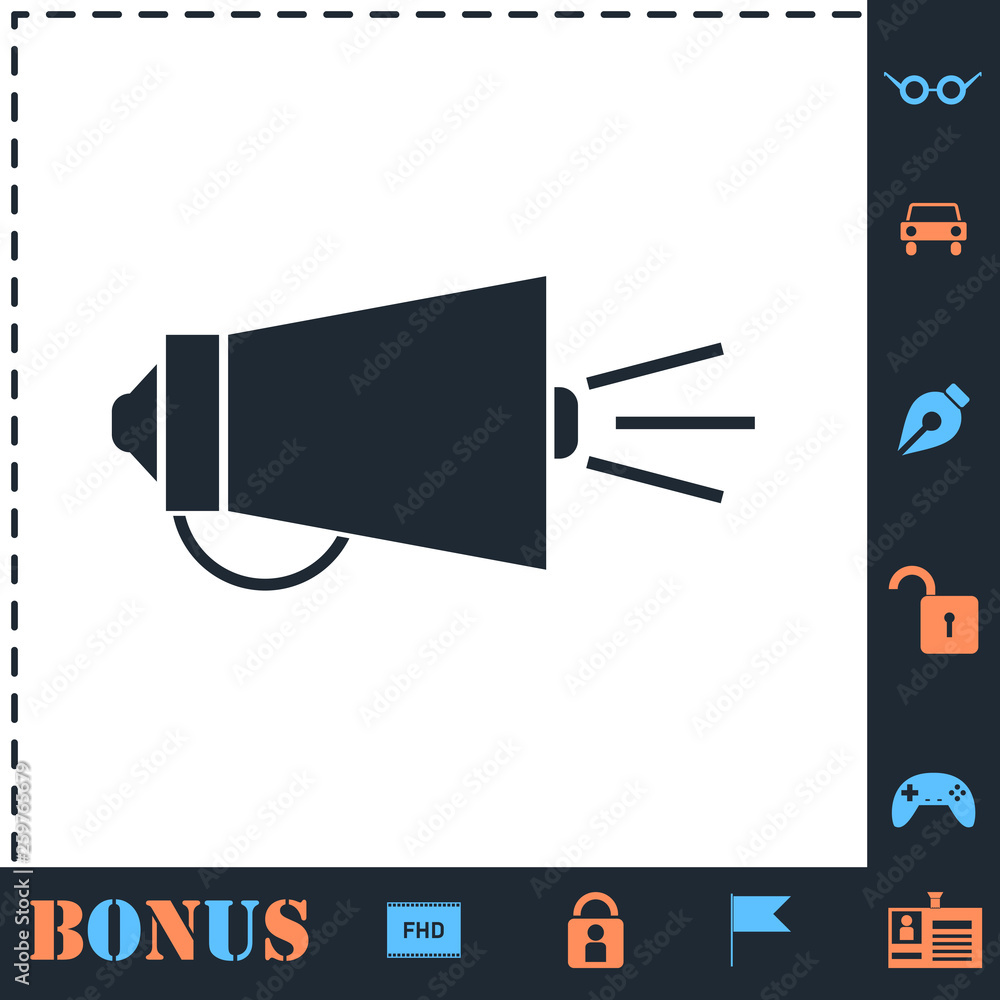 Megaphone icon flat Megaphone icon flat
